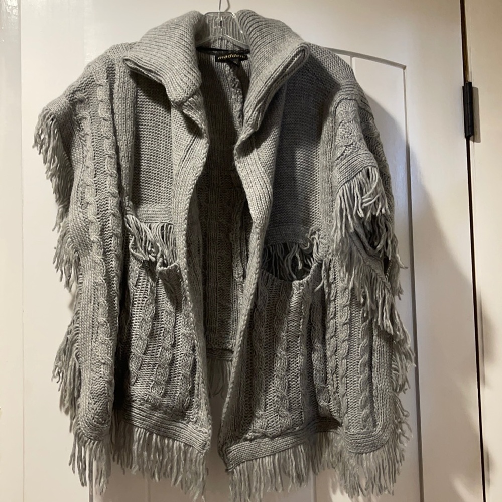 gray throw over
